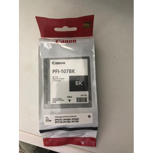 Canon PFI-107 BK - 130 ml - photo noire - originale - réservoir d'encre - pour imagePROGRAF iPF670, iPF680, iPF685, iPF770, iPF780, iPF785