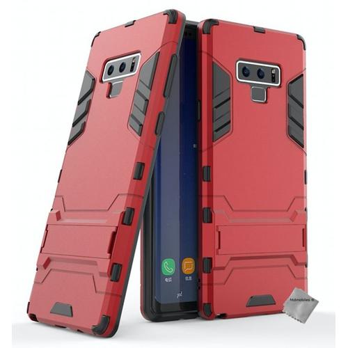 Housse Etui Coque Rigide Anti Choc Pour Samsung Galaxy Note 9 + Verre Trempe - Rouge