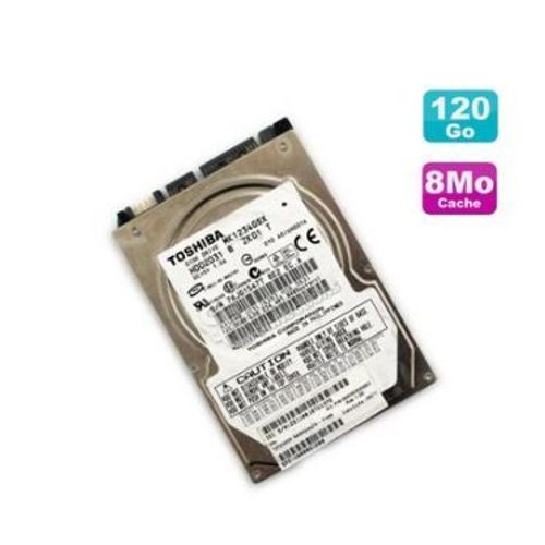 Toshiba MK1234GSX - Disque dur - 120 Go - interne - 2.5" - SATA 1.5Gb/s - 5400 tours/min - mémoire tampon : 8 Mo