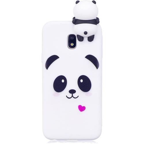 Dessin Animé 3d Panda Silicone Coque Samsung Galaxy J3 2017,Coeur D'amour Motif Animaux Ultra Mince Souple Fine Caoutchouc Housse De Arrière Antichoc Flexible Gel Tpu Étui De Téléphone,Blanc#1