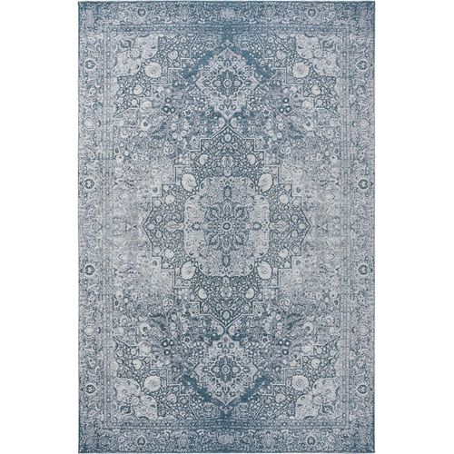 Tapis Vintage Tissé À Plat Frencie Bleu 200x285 Cm - Tapis Poil Ras / Effet Usé