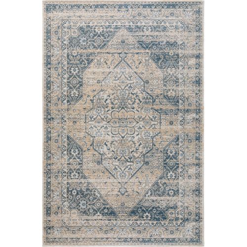Tapis Vintage Tissé À Plat Frencie Bleu 200x285 Cm - Tapis Poil Ras / Effet Usé