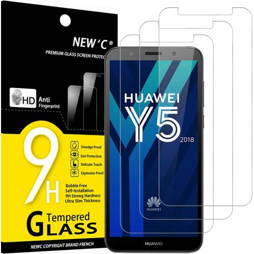 Lot De 3, Verre Trempé Pour Huawei Y5 2018, Honor 7s, Film Protection Écran Sans Bulles D'air Ultra Résistant (0,33mm Hd Ultra Transparent) Dureté 9h Glass