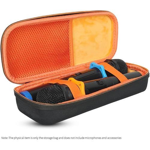 Sac de Rangement en EVA pour JBL PartyBox ES Speaker Microphone Box Portable Bluetooth K Song Sac de Transport Protecteur pour Haut-Parleur à Coque Dure (Noir Orange)