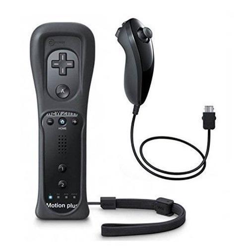 Manette De Nintendo Wii Avec Motion Plus Et Nunchuk + Etui Joystick Noir