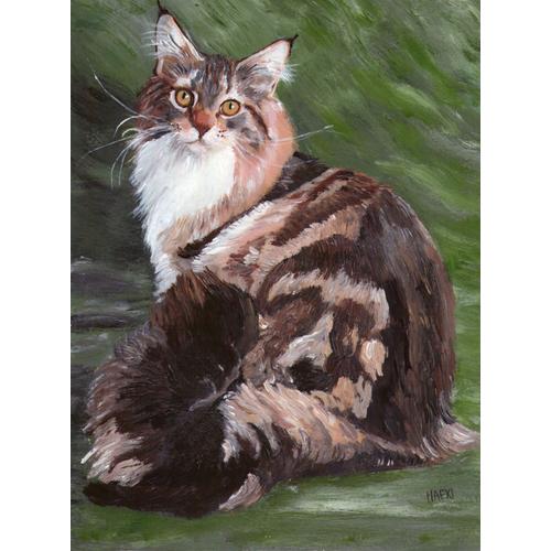 Peinture Acrylique Signee Maexi Chat De Siberie Rakuten