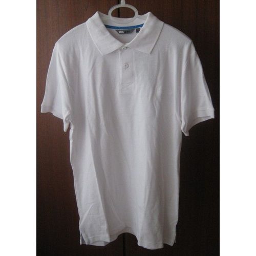Polo Blanc Homme Manches Courtes Coton Taille L Et S