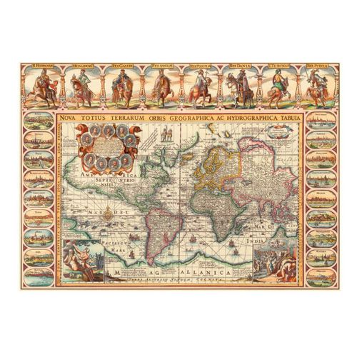 Puzzle 2000 Pièces Vieille Carte Du Monde