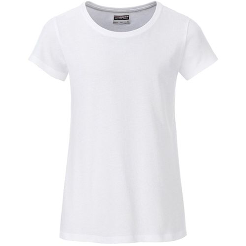 T-Shirt Enfant Fille Manches Courtes Bio - 8007g - Blanc