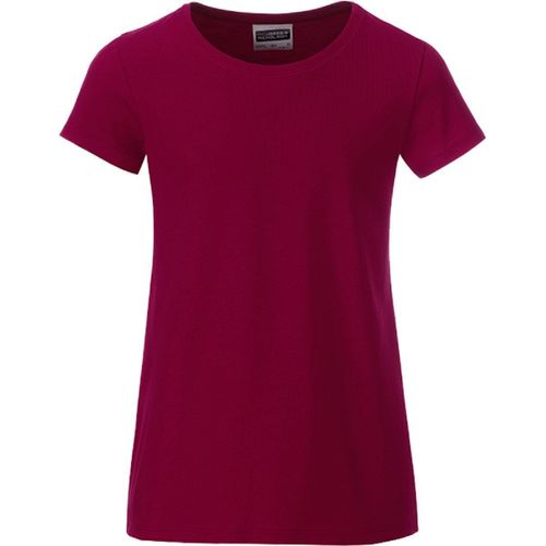 T-Shirt Enfant Fille Manches Courtes Bio - 8007g - Rouge Vin