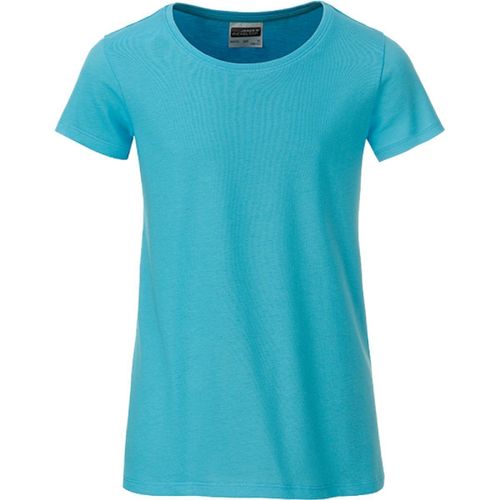 T-Shirt Enfant Fille Manches Courtes Bio - 8007g - Bleu Pacifique