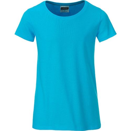 T-Shirt Enfant Fille Manches Courtes Bio - 8007g - Bleu Turquoise