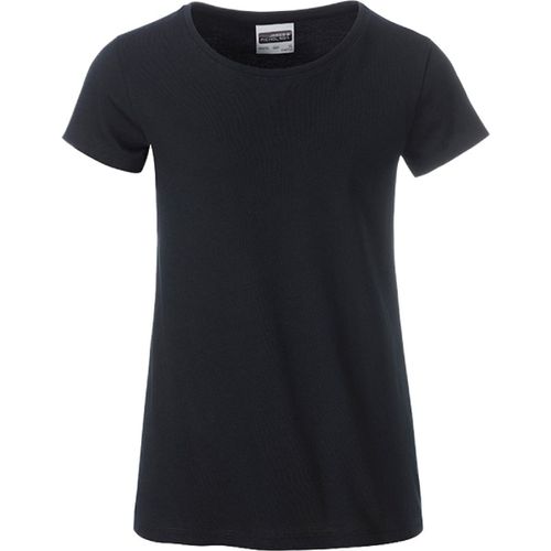 T-Shirt Enfant Fille Manches Courtes Bio - 8007g - Noir
