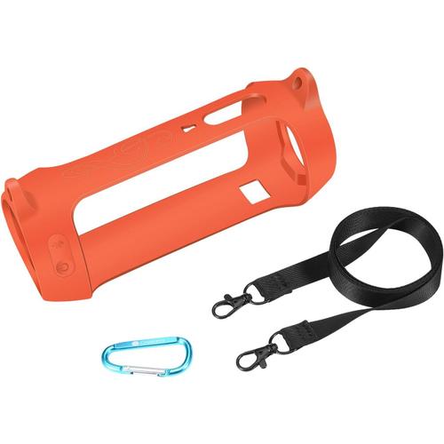 Coque en Silicone Étui de Transport pour JBL Pulse 4 Bluetooth Speaker,Sac de Voyage Protecteur pour JBL Pulse 4 - Orange