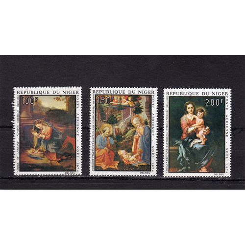 Timbres De Poste Aérienne Du Niger (Noël, Tableaux)