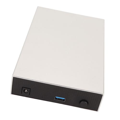 Boîtier de disque dur externe de 3,5 pouces en alliage d'aluminium USB3.0 vers disque dur mobile pour PC TV ordinateur de bureau 100-240V 18 to prise américaine
