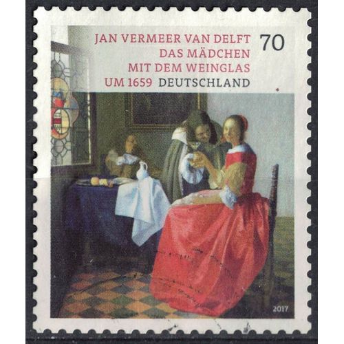 Allemagne 2017 Oblitéré Used Peinture La Jeune Fille Au Verre De Vin De Jan Vermeer Van Delft Su