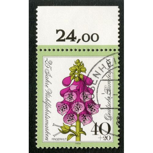 Timbre Oblitéré Deutsche Bundespost, 25 Jahre Wohlfahrtsmarken, 1974, Fingerhut, 40 + 20