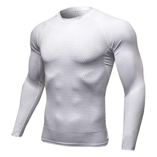 T-Shirt De Compression Pour Sport Homme Manches Longues Fitness Running Séchage Rapide