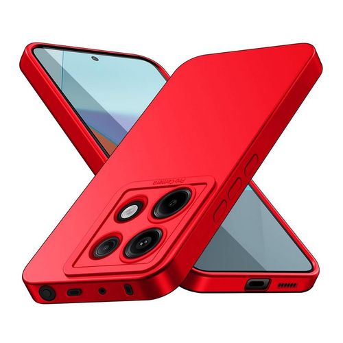 Coque Pour Xiaomi Redmi Note 13 Pro 5g / Poco X6 5g - Housse Etui Silicone Gel Fine + Verre Trempe - Rouge