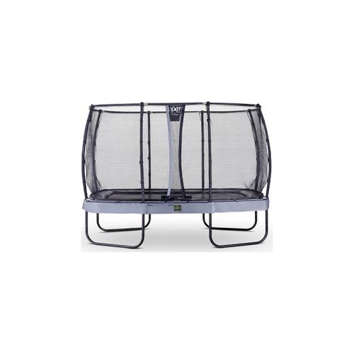 Trampoline Exit Elegant Premium Rectangulaire 244x427 Gris + Filet De Securite Deluxe