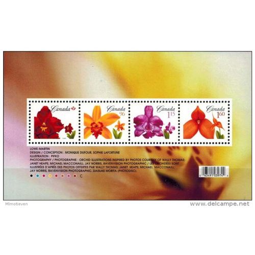 Canada 2007 Bloc De 4 Timbres Orchidées Du Monde