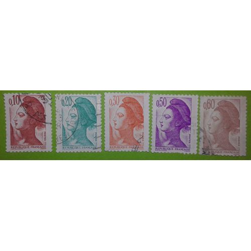 Lot De 5 Marianne Liberté Oblitéré