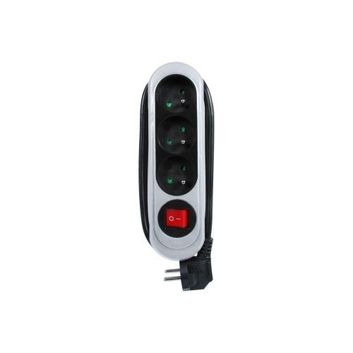 Rallonge multiprise avec interrupteur - 3 prises - noir - NOLA DEBFLEX