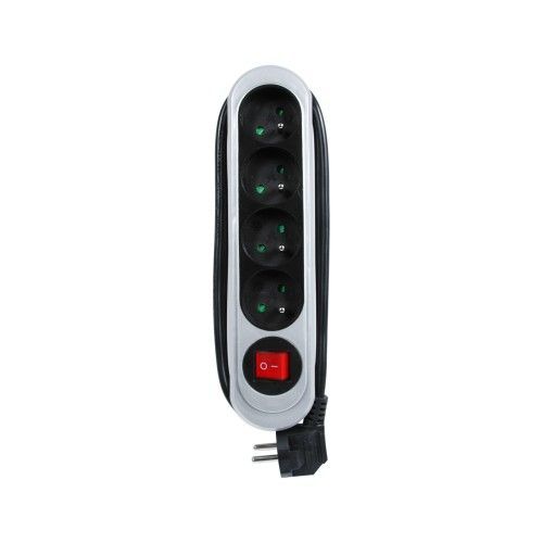 Rallonge multiprise avec interrupteur - 4 prises - noir - NOLA DEBFLEX