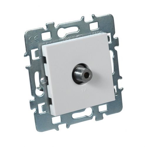casual mécanisme TV type f + cache blanc + support métal DEBFLEX