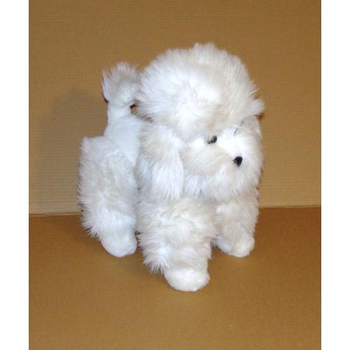 Caniche Blanc Toiletté Vintage Peluche Ajena 40cm