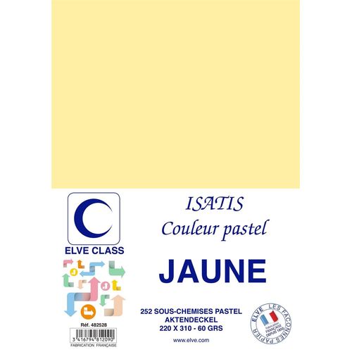 Elve Pqt De 252 Sous-Chemises 60 G 220 X 310 Mm Isatis Coloris Pastel Jaune