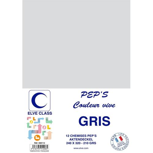 Elve Pqt De 12 Chemises 210 G 240 X 320 Mm Pep's Coloris Vifs Gris