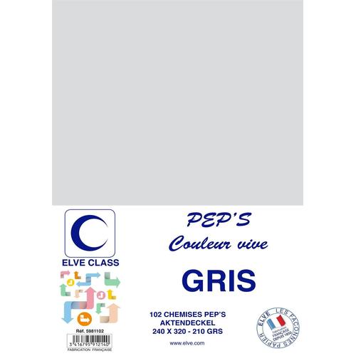 Elve Lot De 5 Pqts De 102 Chemises 210 G 240 X 320 Mm Pep's Coloris Vifs Gris