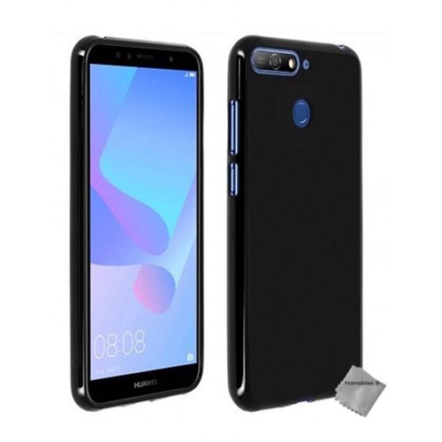 Housse Etui Coque Pochette Silicone Gel Fine Pour Huawei Y6 (2018) + Film Ecran - Noir
