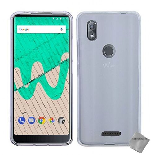 Housse Etui Coque Pochette Silicone Gel Fine Pour Wiko View Max + Verre Trempe - Blanc Transparent