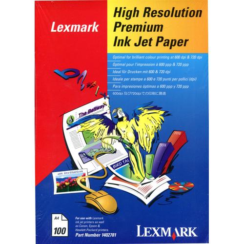 LEXMARK HIGH RESOLUTION PREMIUM INK JET PAPER 100 FEUILLES A4