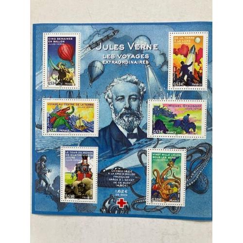 Bloc De 6 Timbres Neufs "Jules Verne"