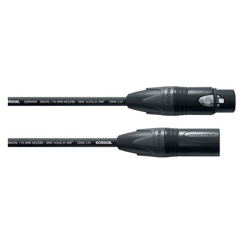 Cordial CPM2.5FM-234 - Câble microphone longue portée XLR mâle - XLR femelle 2,5 m série Peak