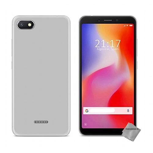 Housse Etui Coque Pochette Silicone Gel Fine Pour Xiaomi Redmi 6a + Film Ecran - Blanc Transparent