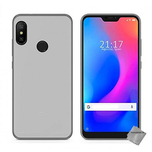 Housse Etui Coque Pochette Silicone Gel Fine Pour Xiaomi Mi A2 Lite + Verre Trempe - Blanc Transparent