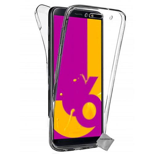 Housse Etui Coque Gel 360 Integrale Samsung Galaxy J6 (2018) + Verre Trempe - Transparent