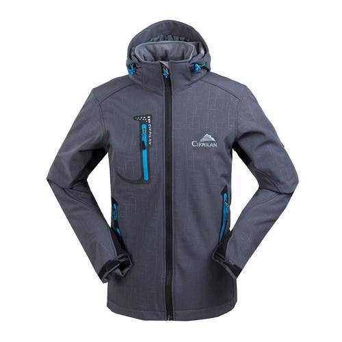 Veste Softshell Imperméable Homme À Capuche Doublé Polaire Veste Exterieur Hiver Chaude