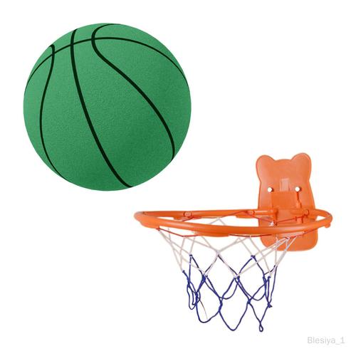 Ballon De Basket Silencieux Avec Cerceau, Balle Rebondissante À Faible Vert