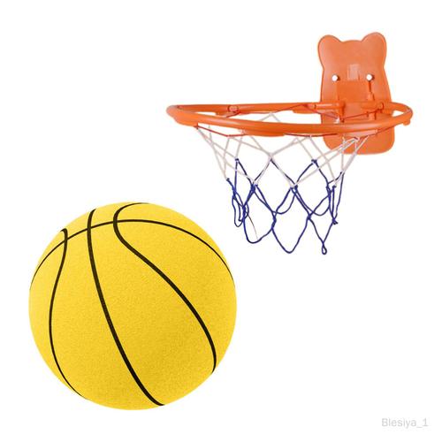 Ballon De Basket Silencieux Avec Cerceau, Balle Rebondissante À Faible Jaune