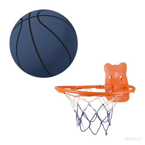 Ballon De Basket Silencieux Avec Cerceau, Balle Rebondissante À Faible Bleu