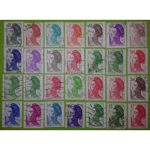 Lot De 28 Marianne Gandon Liberté Oblitéré
