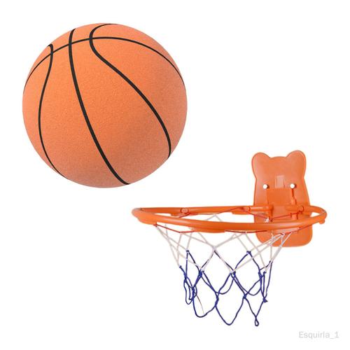 Ballon De Basket-Ball Silencieux Avec Cerceau, Balle D'entraînement Orange