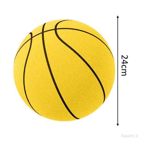 Ballon De Basket-Ball Silencieux Avec Cerceau, Balle D'entraînement Jaune