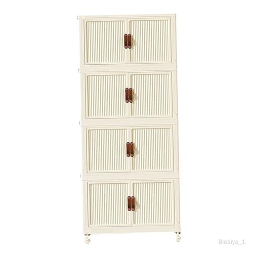 Armoire De Rangement Pliable, Avant Ouvert, Stable, Pour Appartement, Grand 4 Couches